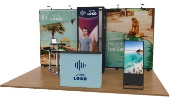 Stand cadre tissu 9m² pour salon événement